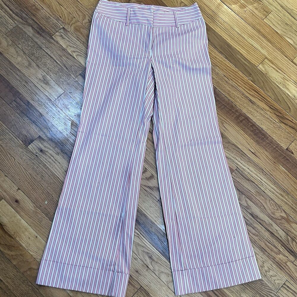 Vintage Moda International Striped Pants 8 Pink Blue White Wide Leg Y2K Victoria